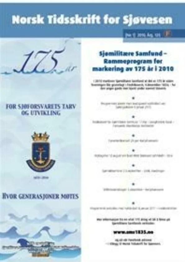 Forside for Norsk Tidsskrift for Sjøvesen 2010/01