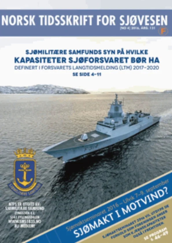 Forside for Norsk Tidsskrift for Sjøvesen 2016/04