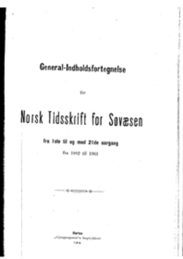 Innholdsfortegnelse for NTfS 1892-1903